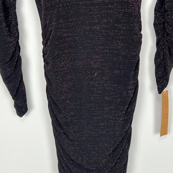 Rachel Roy Womens Off Shoulder Lurex Jersey Dress Black Metallic Glitter size S - Picture 6 of 16
